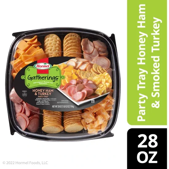 Hormel Gatherings Honey Ham and Turkey with Cheese and Crackers Deli Party Tray
