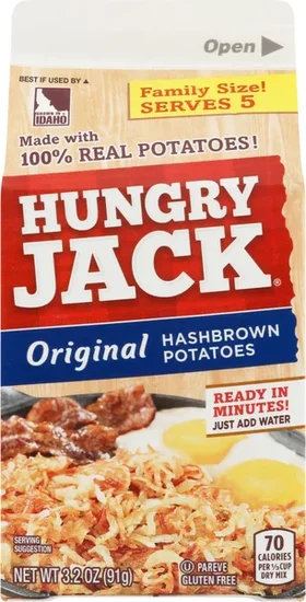 Hungry Jack Original Hashbrown Potatoes, 3.2 oz. Cartons