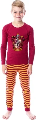 Intimo Harry Potter Family Hogwarts House Wizarding World Sleep Pajama Set (Gryffindor, Child, 8) Red