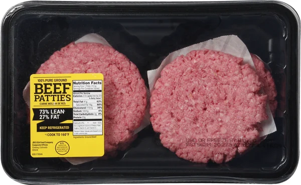 JBS 73% Lean 27% Fat Ground Beef Burger Patties - 4 ct Fresh