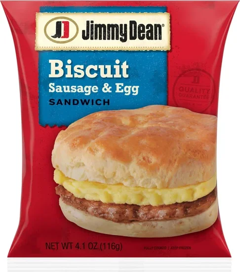 Jimmy Dean Frozen Biscuit Sausage & Egg Sandwich, 4.1 Oz