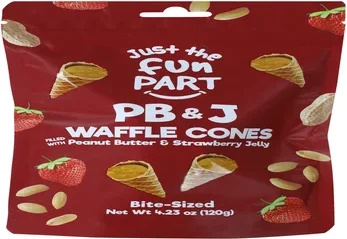 Just The Fun Part Bite-Sized PB & J Waffle Cones 4.23oz
