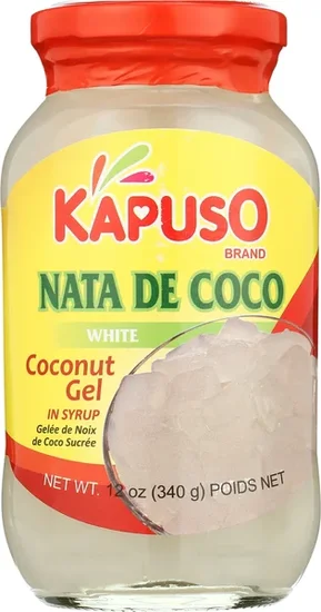 Kapuso Nata De Coco White Coconut Gel in Syrup, 12 Oz Jar