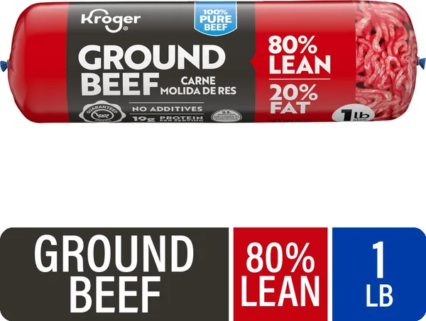 Kroger 80/20 Ground Beef Roll 1 LB