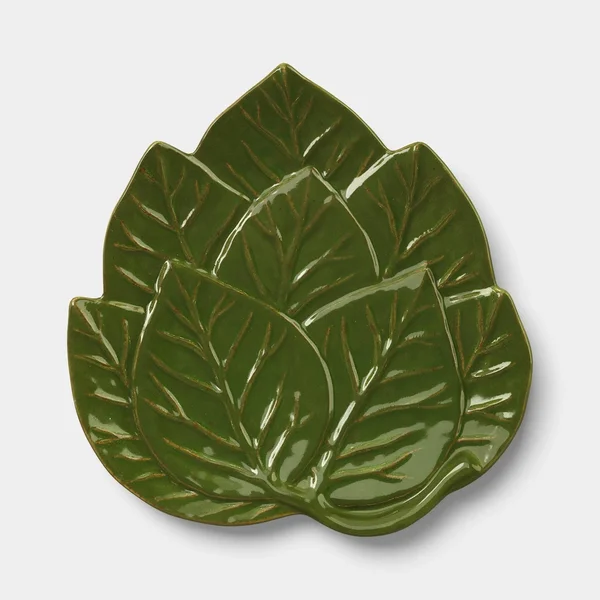 Layered Leaf Stoneware Plate