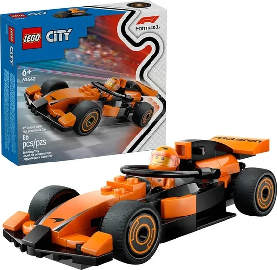 LEGO City F1 Driver with McLaren Race Car Building Toy 60442