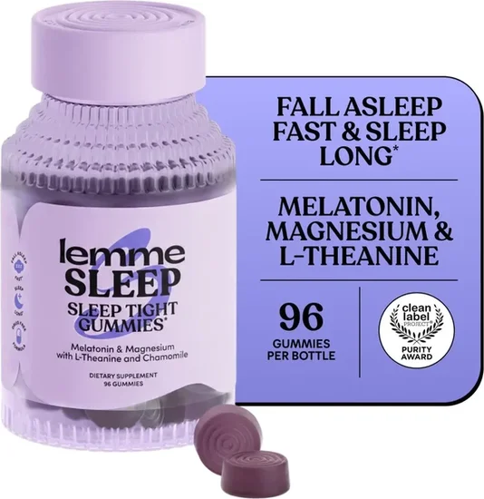 Lemme Sleep Gummies with Vitamin D3, Melatonin, Magnesium & L-Theanine, 96 ct.