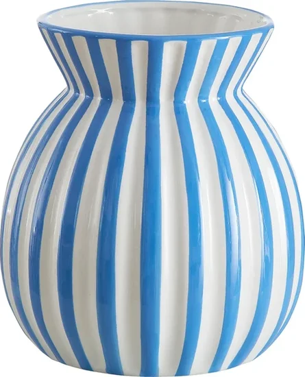 Mainstays Blue and White Striped Ceramic Vase