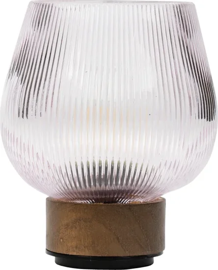 Mainstays Rechargeable LED Ribbed Glass Tabletop Accent Light