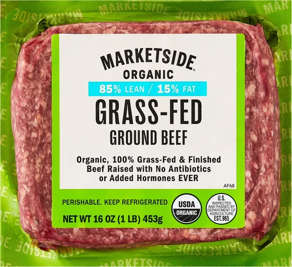 Marketside Organic Grass-Fed Ground Beef, 85% Lean/15% Fat, 1 lb