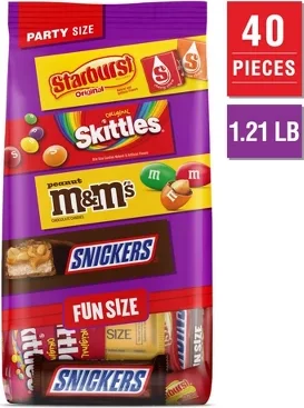 Mars Assorted Starburst, Skittles, M&M's, Snickers Party Bag Candies - 19.44oz