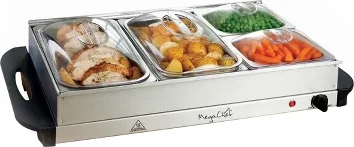 MegaChef Buffet Server & Food Warmer With 4 Sectional Trays
