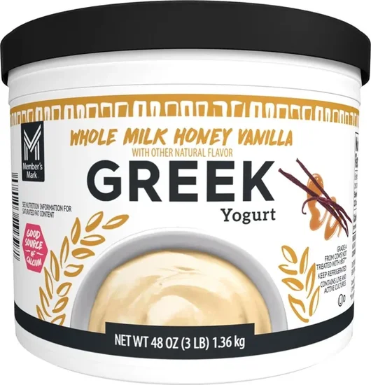 Member's Mark Honey Vanilla Whole Milk Greek Yogurt, 48 oz.