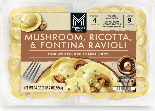 Member's Mark Mushroom, Ricotta, and Fontina Ravioli, 19 oz., 2 pk.