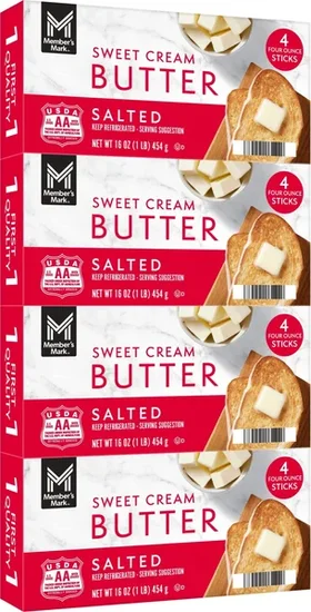 Member's Mark Salted Sweet Cream Butter Sticks, 4 oz., 16 ct.