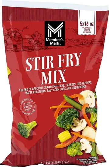 Member's Mark Stir Fry Mix, Frozen 16 oz, 5 pk.