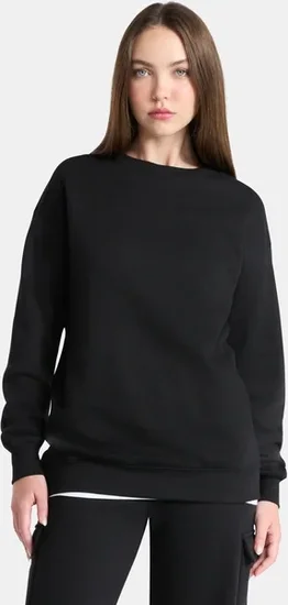 No Boundaries Oversized Fleece Sweatshirt with Long Sleeves, Women's and Women's Plus Sizes XXS-4X