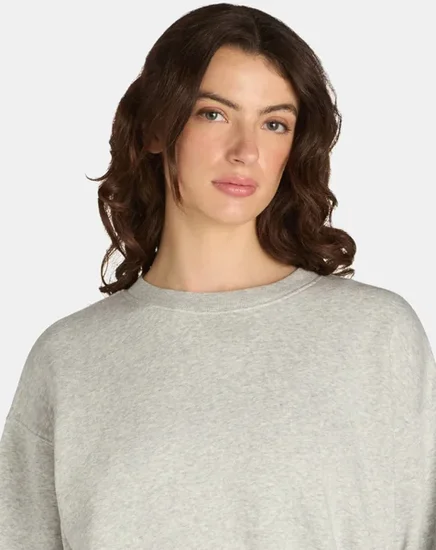 No Boundaries Oversized Fleece Sweatshirt with Long Sleeves, Women's Sizes XXS-4X