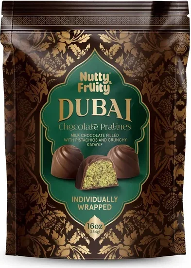 Nutty & Fruity Dubai Chocolate Pralines, 16 oz.