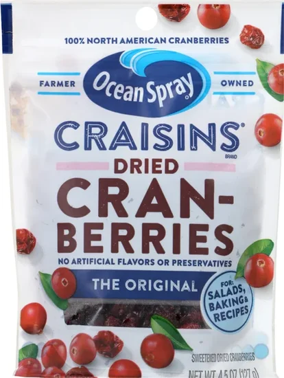 Ocean Spray Craisins Dried Cranberries, 4.5-oz. Packs