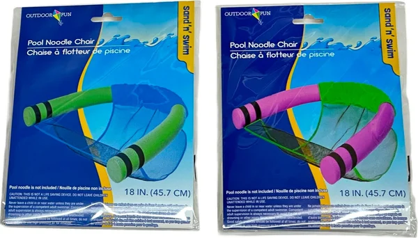 Outdoor Fun Sand-N-Swim Pool Noodle Chair, Assorted Colors.
