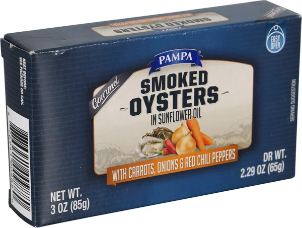 Pampa Smoked Oysters in Sunflower Oil with Carrots, Onions and Chili Peppers, 3 oz. Tins