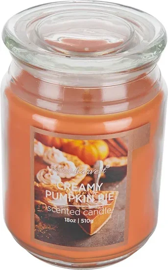 Perfect Harvest Creamy Pumpkin Pie Scented Candle in Glass Jar, 18 oz