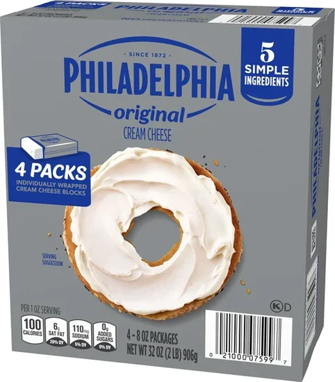 Philadelphia Original Cream Cheese Blocks, 8 oz., 4 pk.