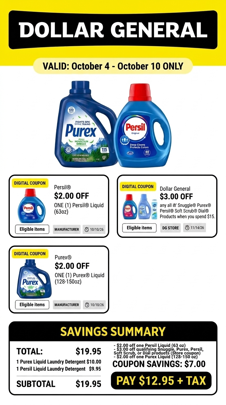 Purex and Persil Laundry Detergent Deal