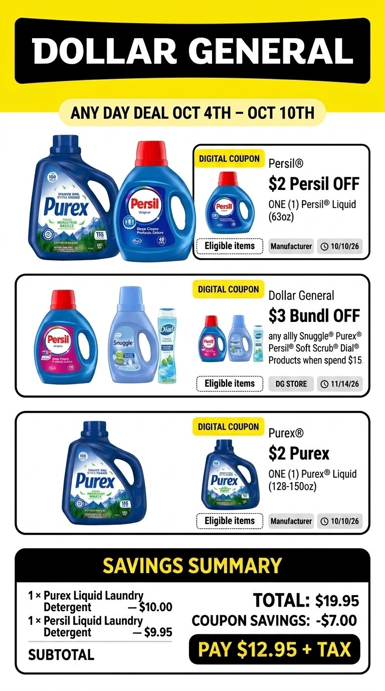 Purex and Persil Laundry Detergent Deal