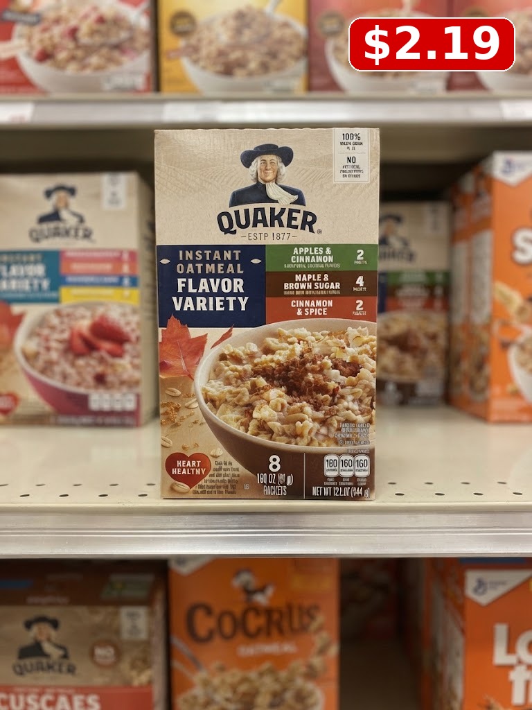 TRADITIONAL FLAVOR VARIETY PACK NATURALLY FLAVORED INSTANT OATMEAL 8 PK - KROGER - 12.1 OZ