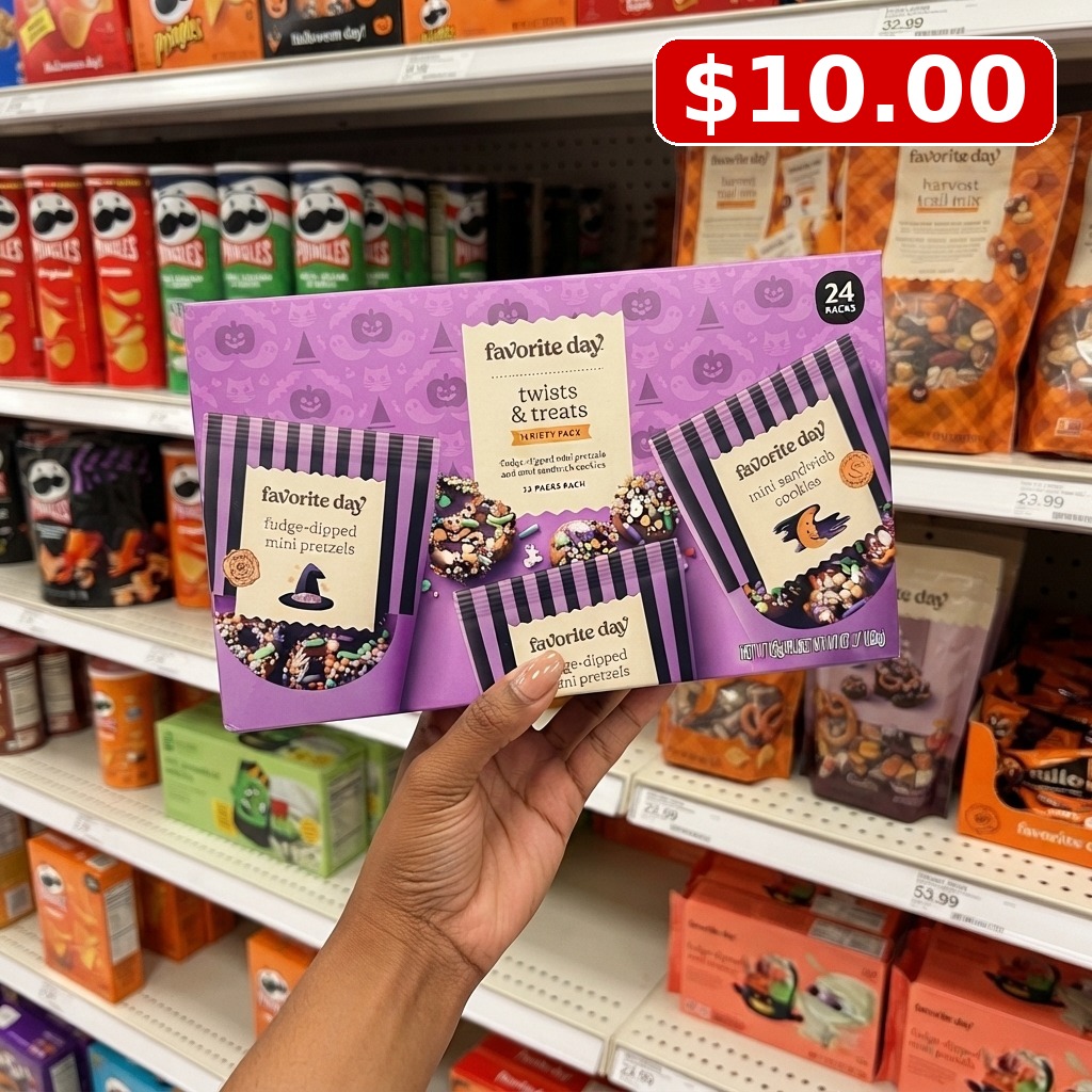 Halloween Enrobed Mini Pretzels and Sandwich Cookies Variety Pack - 24ct - Favorite Day™