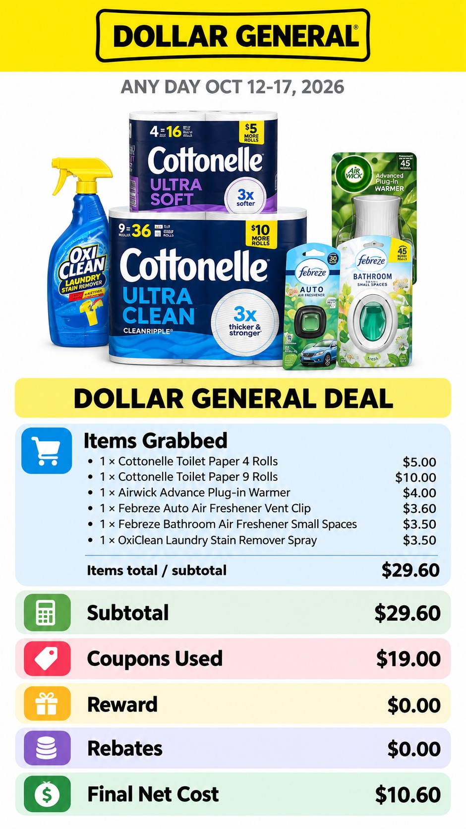 Cottonelle, Airwick, Febreze and OxiClean Shopping Scenario