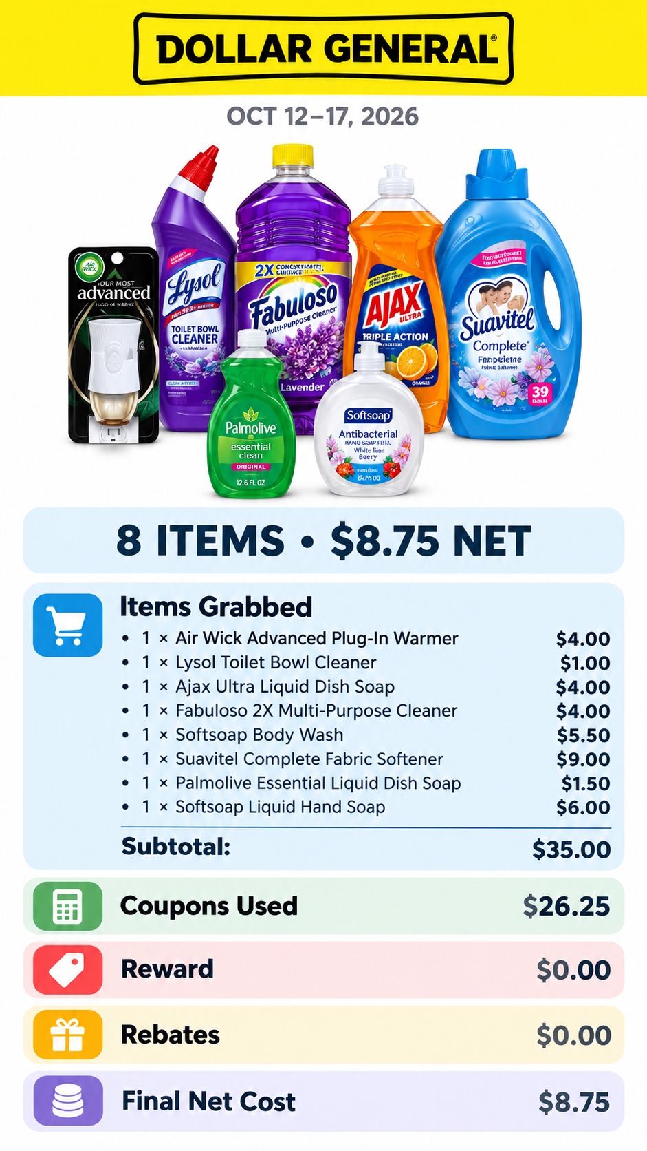 Eight-Product Home Care and Cleaning Basket