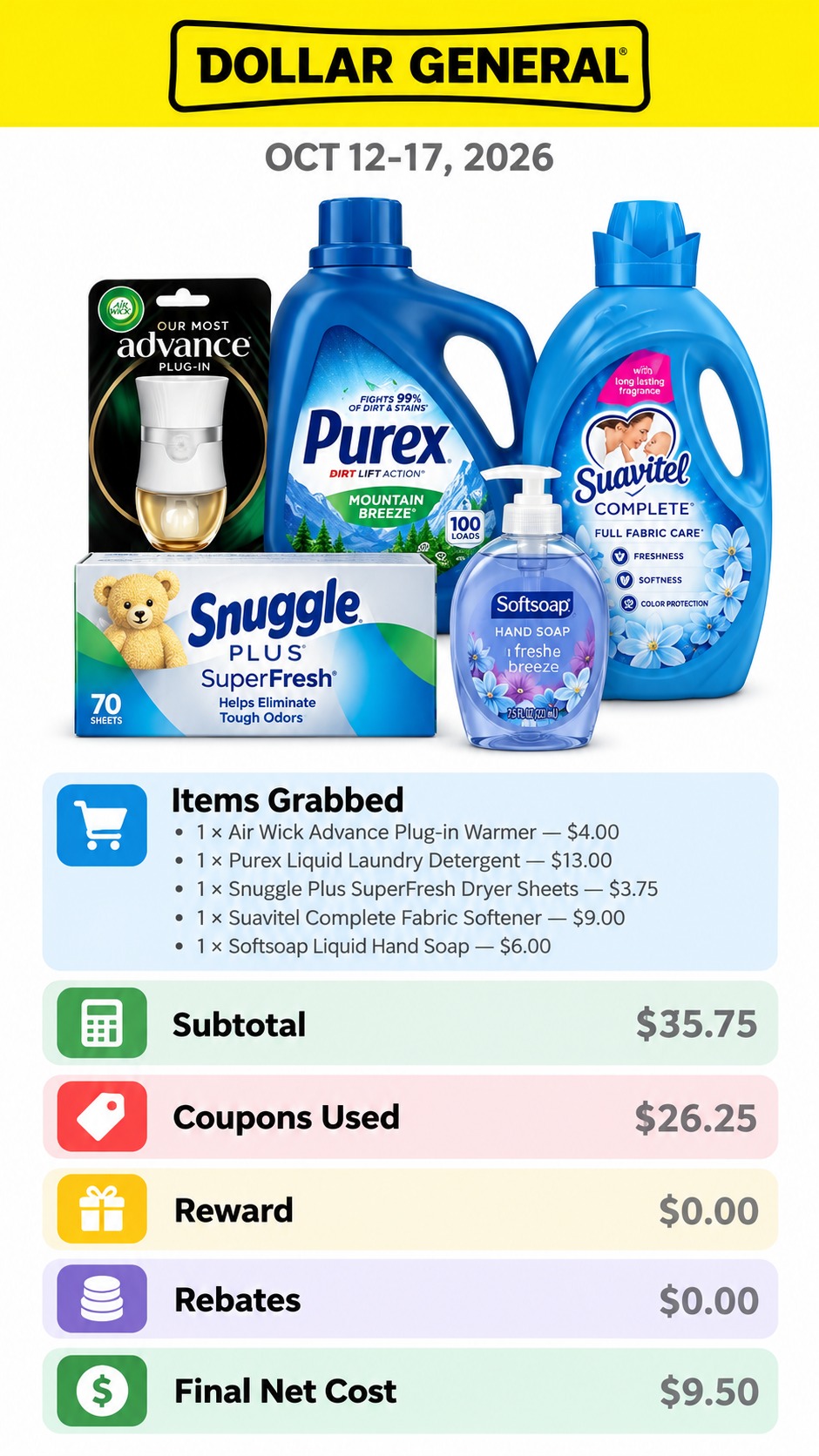 Air Wick, Purex, Snuggle, Suavitel & Softsoap Basket