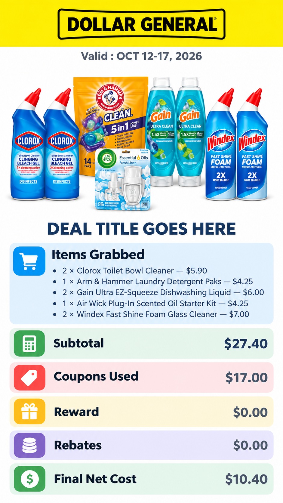 Household Cleaning and Laundry Product Bundle