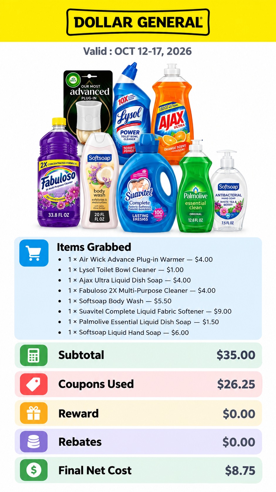 Dollar General Household and Personal-Care Basket