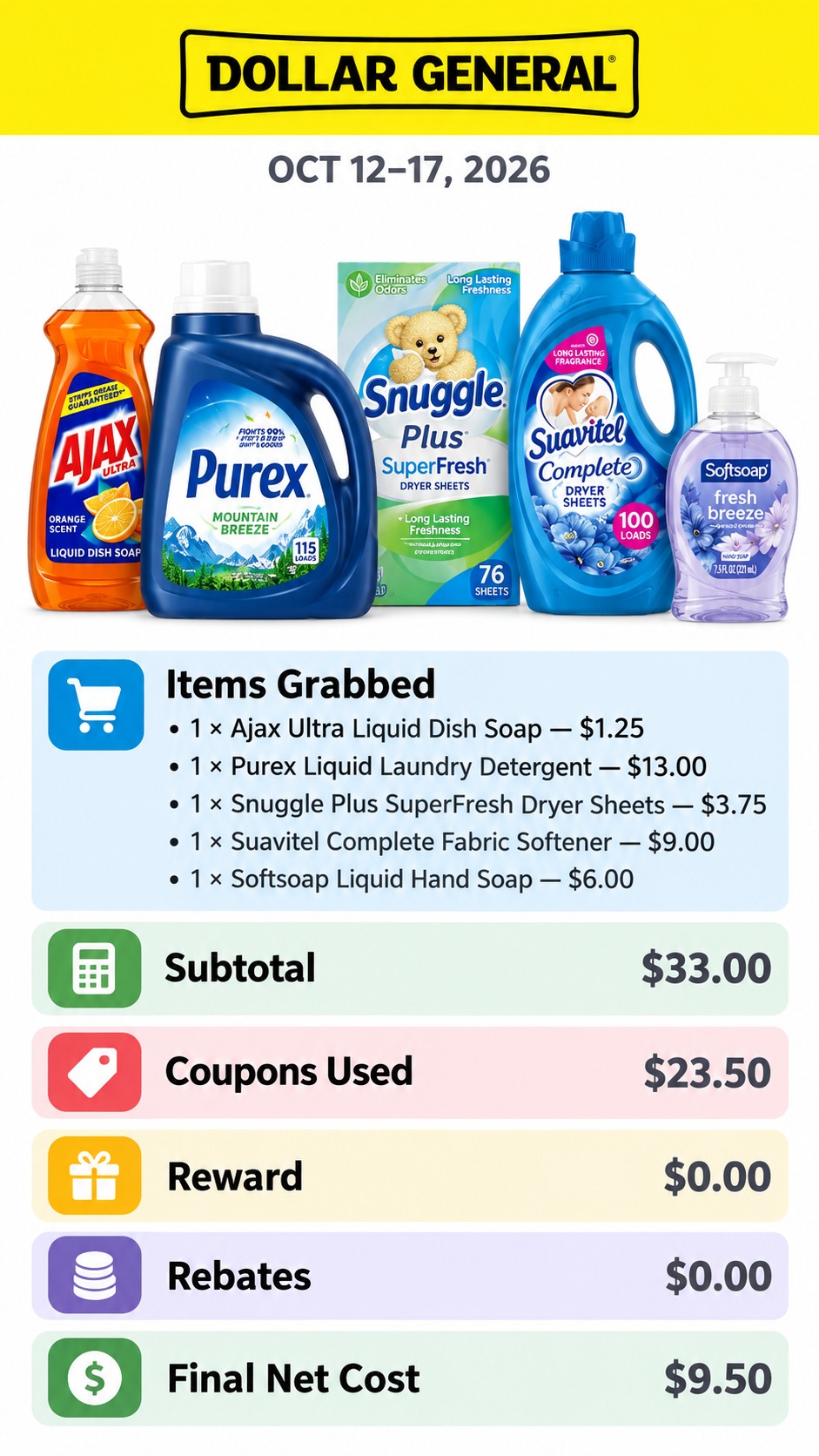 Laundry, Dish, and Hand Soap Bundle