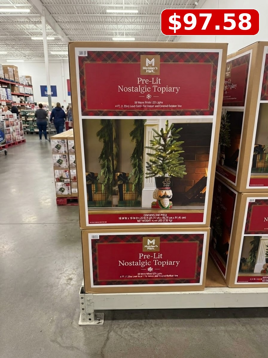 Member’s Mark Pre-Lit Topiary With Ornament Base