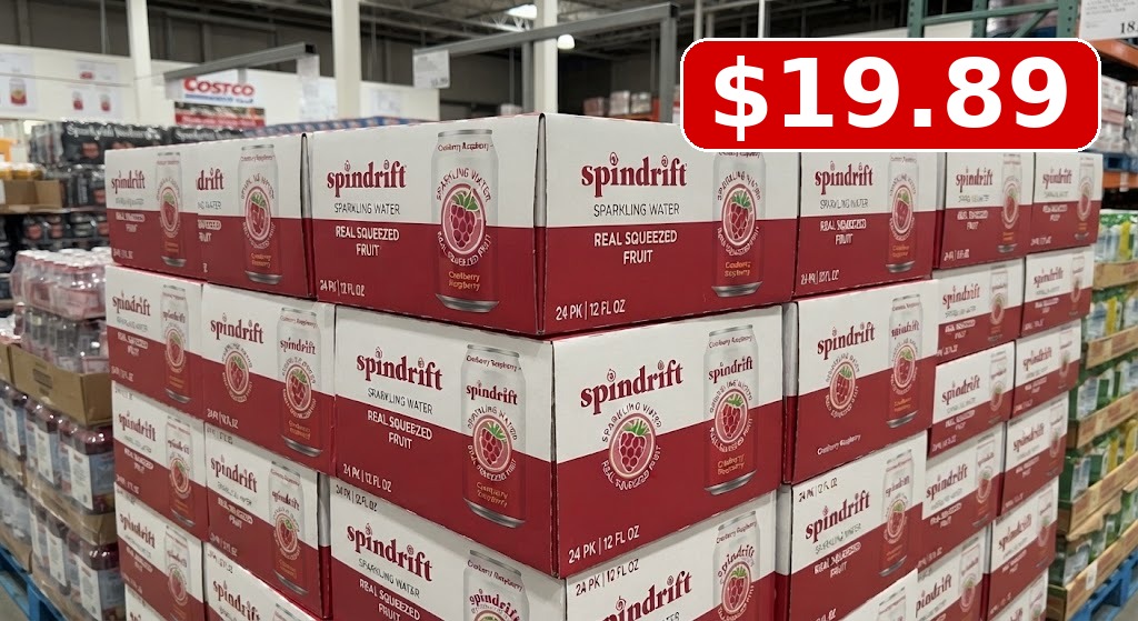 Spindrift Cranberry Raspberry Sparkling Water, 24-Pack