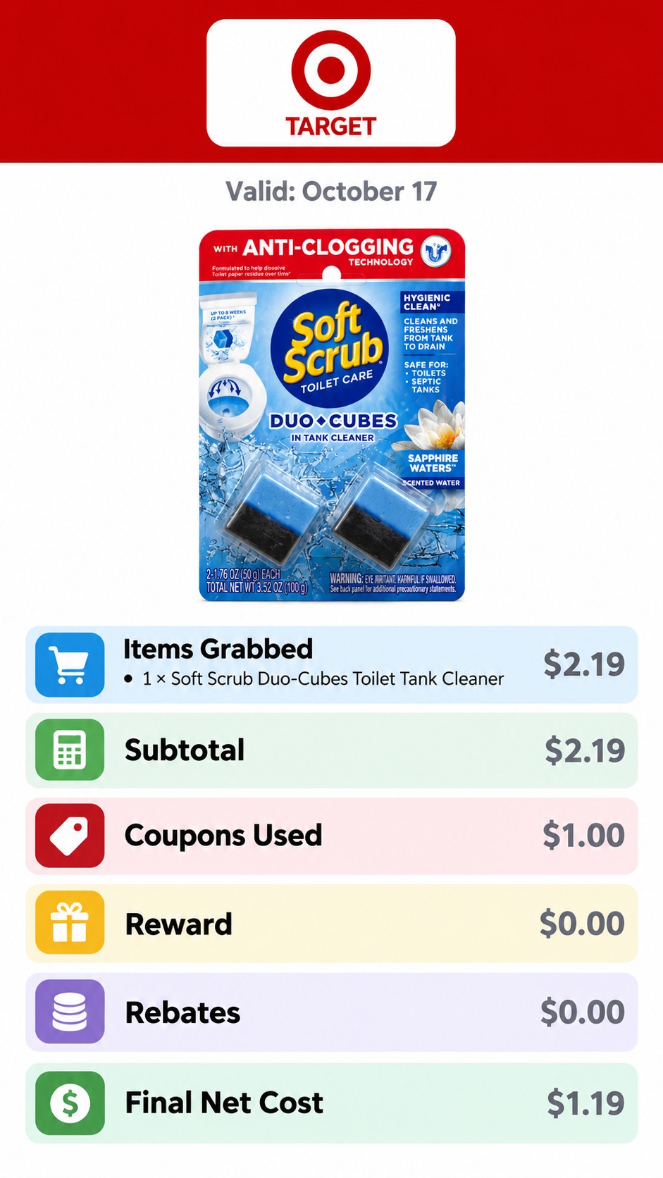 Soft Scrub Duo-Cubes Toilet Tank Cleaner