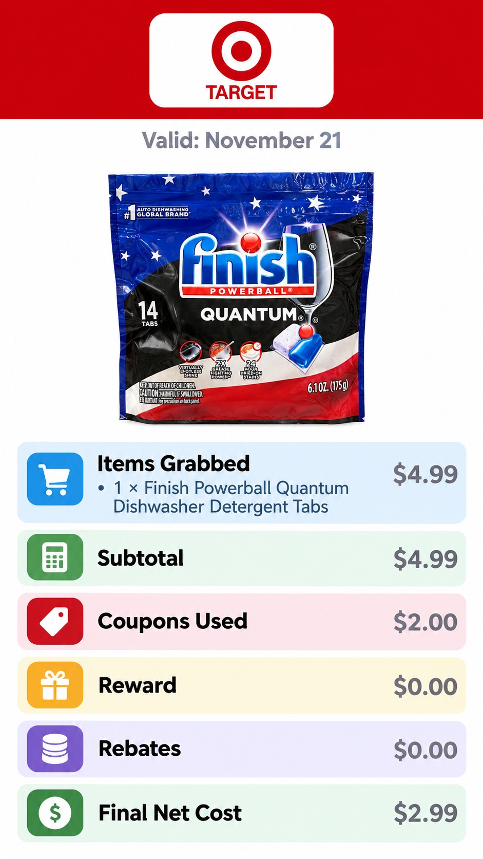 Finish Powerball Quantum Dishwasher Detergent Tabs