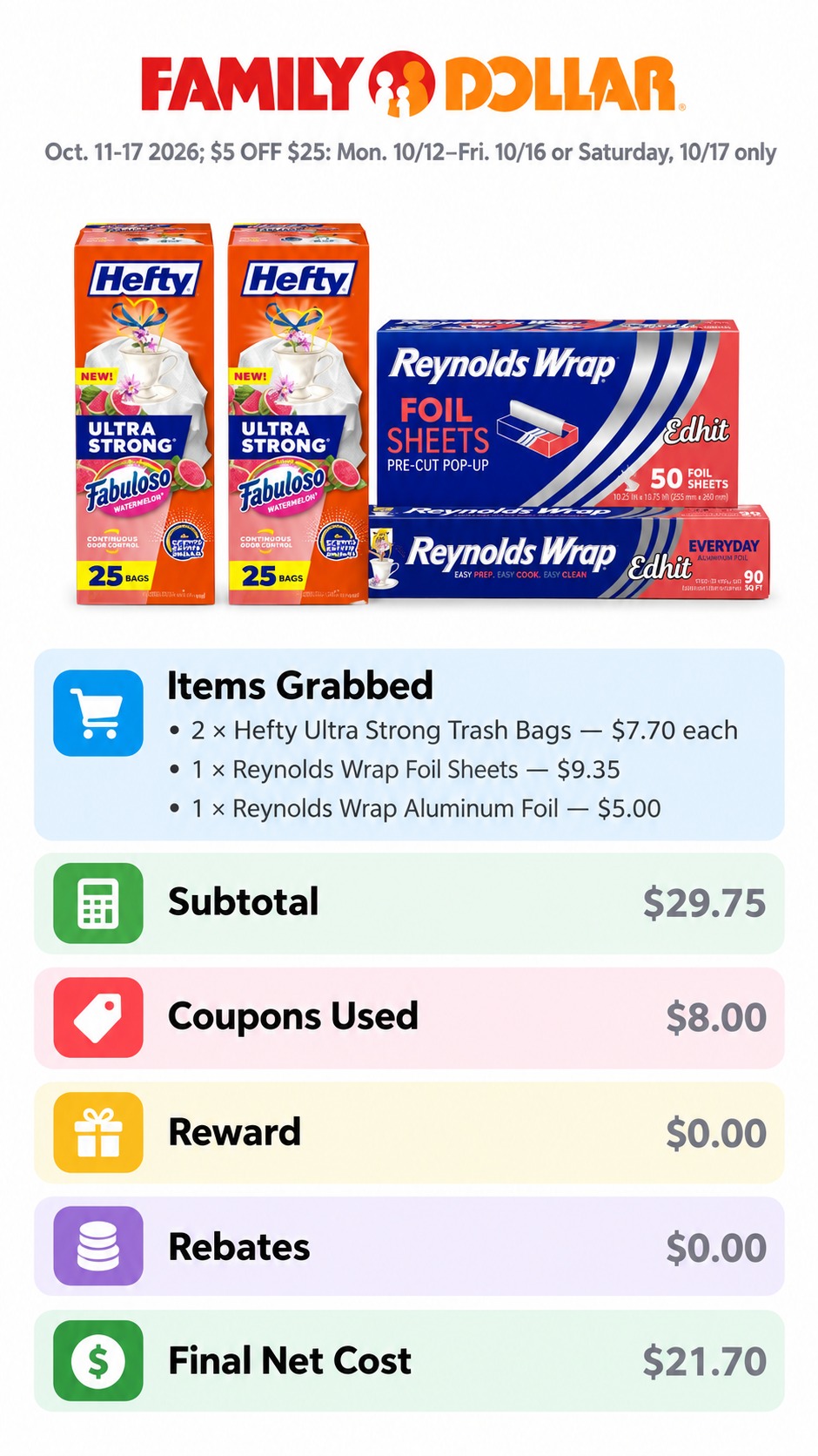 Hefty and Reynolds Wrap Household Essentials Deal