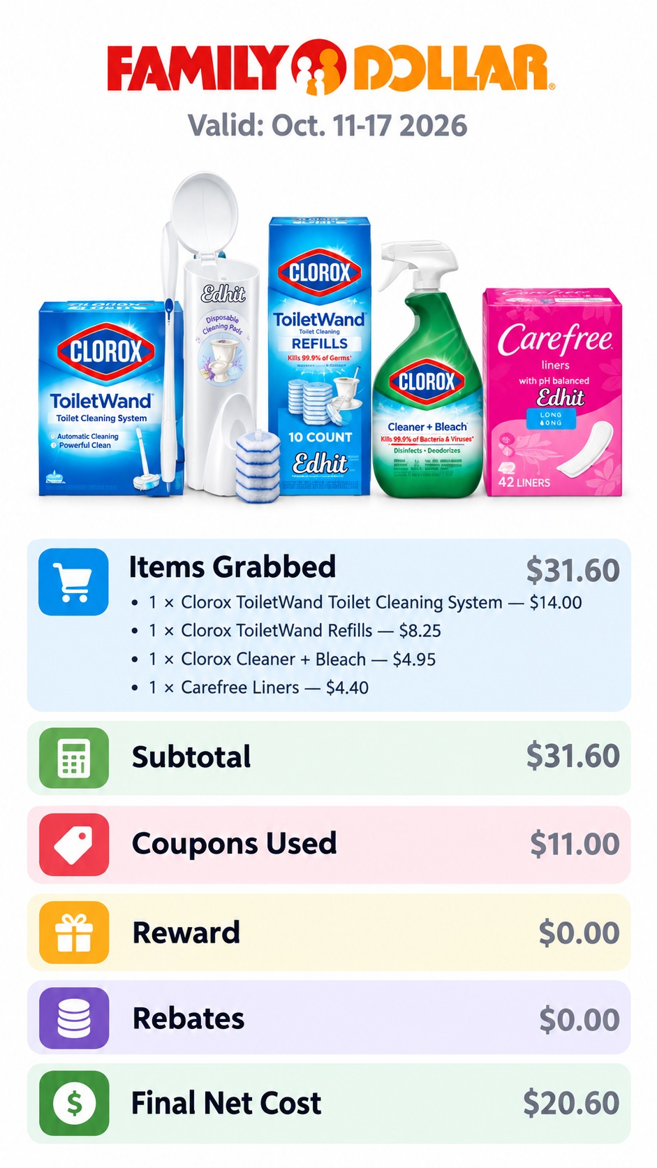 Clorox ToiletWand and Carefree Liners Deal