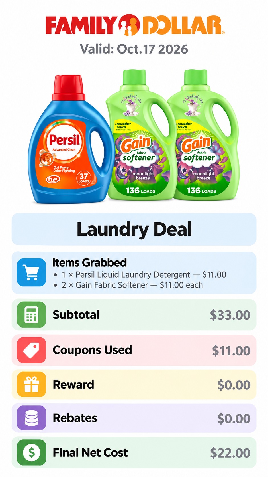 Persil and Gain Laundry Care Bundle