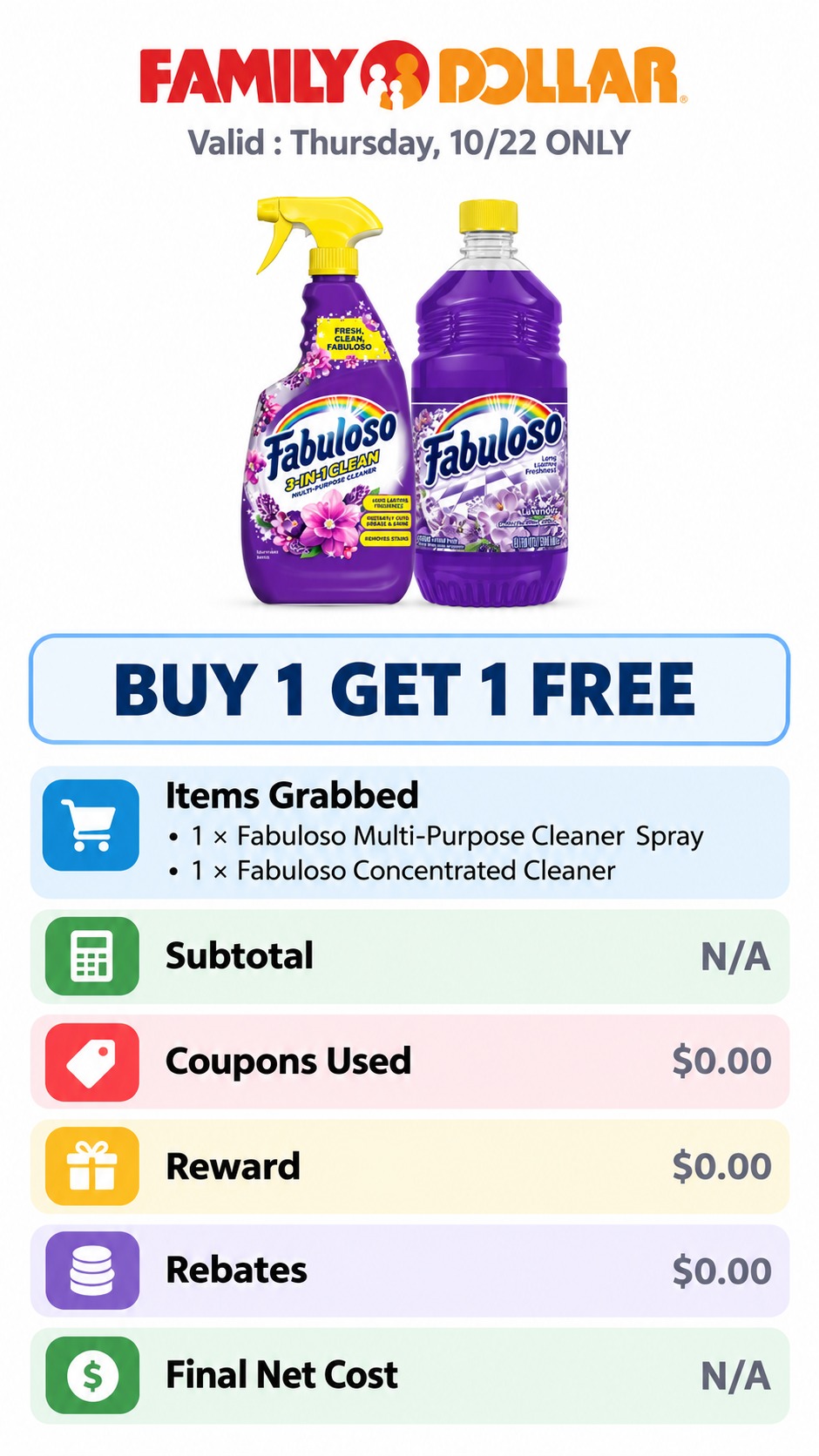 Fabuloso Cleaner Spray and Concentrated Cleaner BOGO