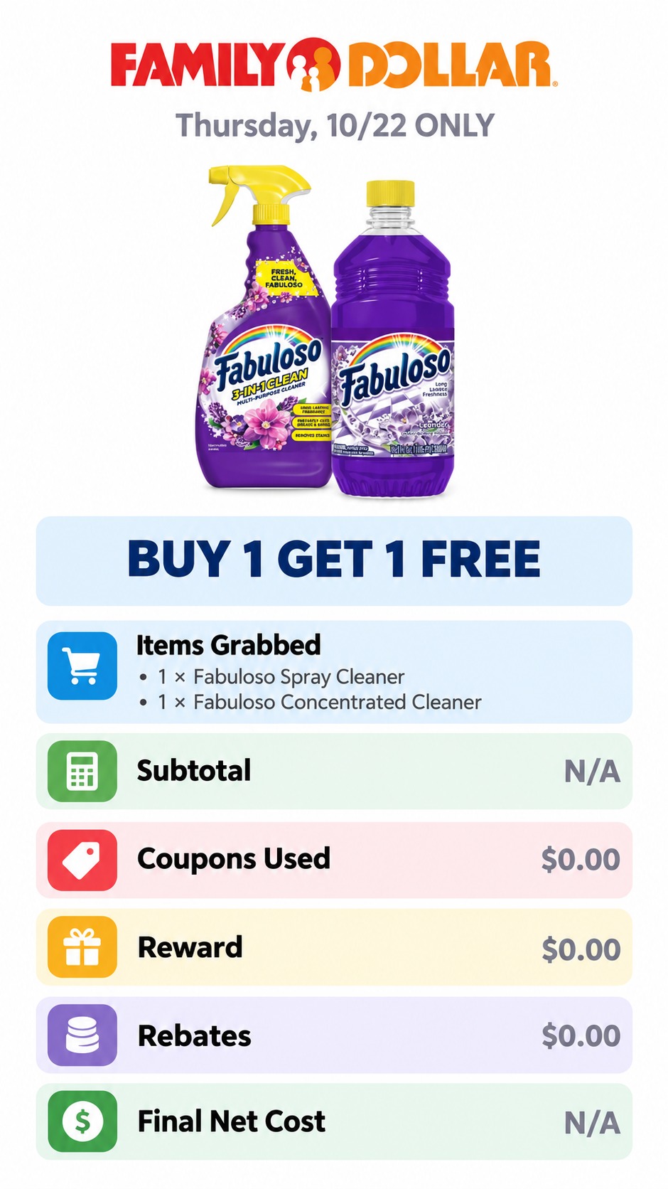 Fabuloso Spray and Concentrated Cleaner Buy-One-Get-One Offer