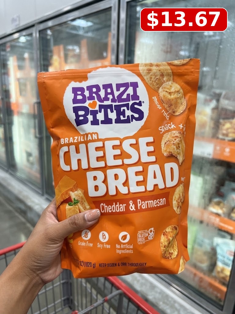 Brazi Bites Brazilian Cheddar & Parmesan Cheese Bread, 62-count