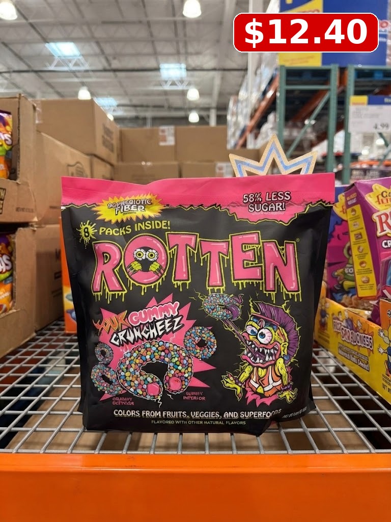 Rotten Sour Gummy Cruncheez Variety Pack, 1.8 oz, 8-count