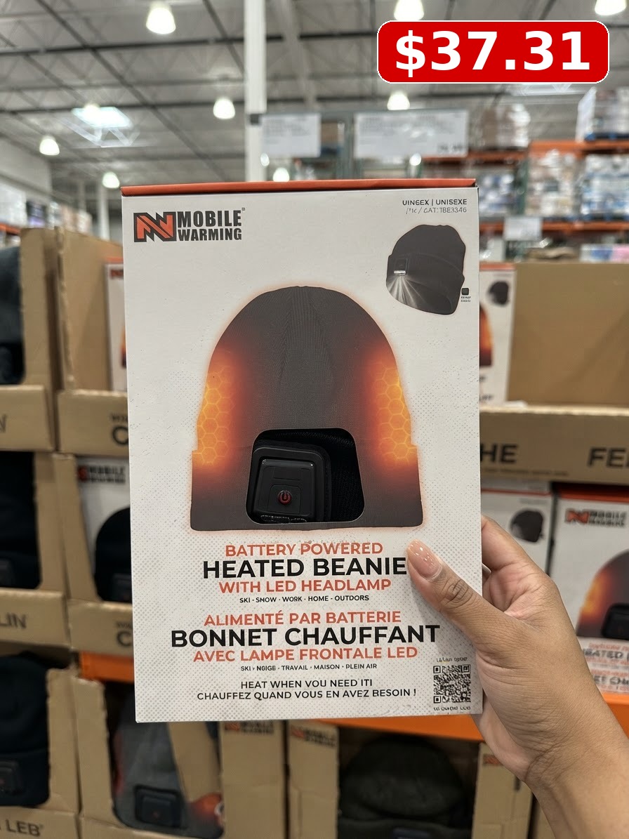 Mobile Warming Heated Beanie with LED Light, Assorted Colors